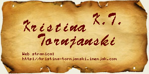 Kristina Tornjanski vizit kartica